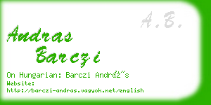 andras barczi business card